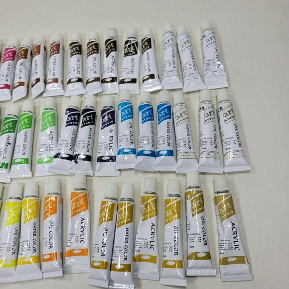 Lot of 70 Oil Acrylic Water Color Paint Tubes 12ml Some Used Art Studio - Picture 4 of 6